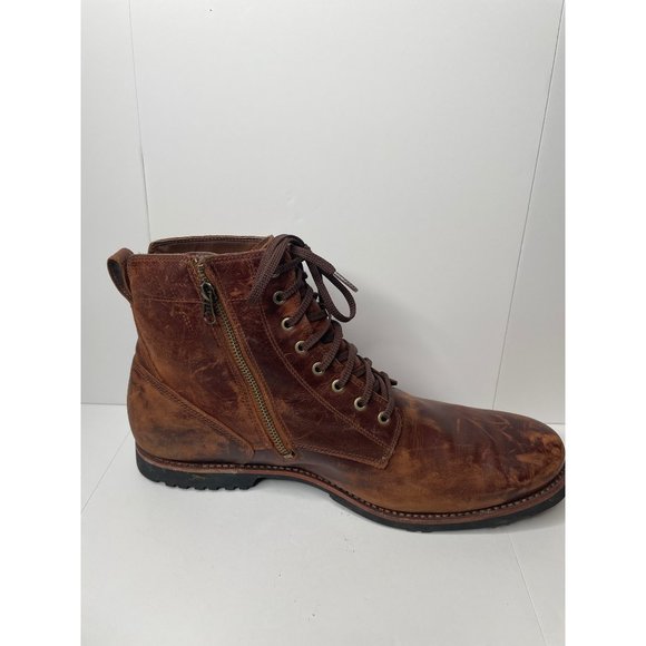 Timberland men's boot mirrorfit system ankle boot lace up side zip brown leather - Picture 3 of 9